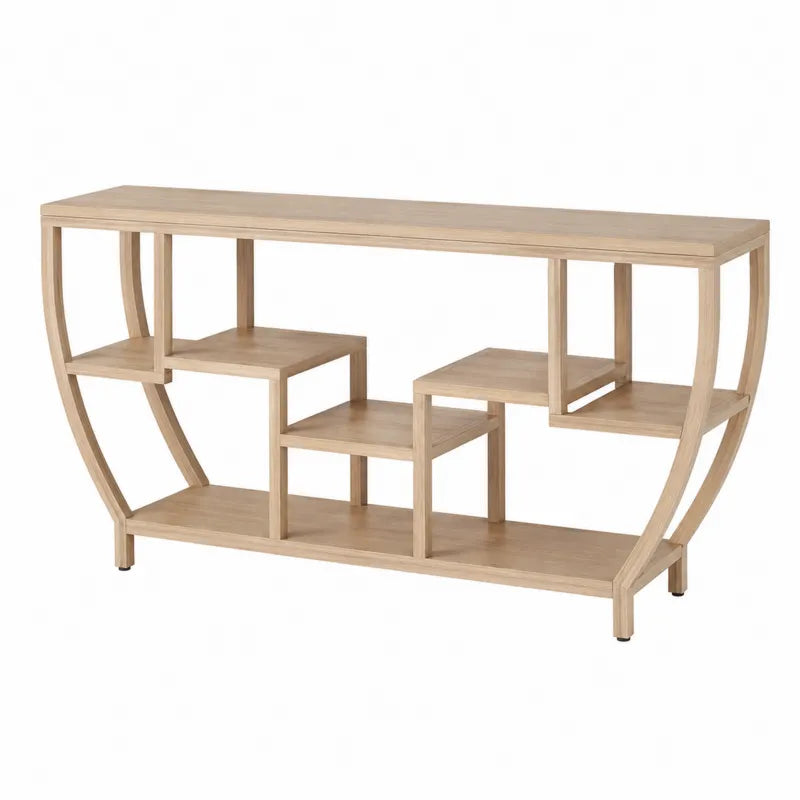Konsola z drewna sosnowego z półkami 150 cm