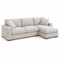 Sofa narożna poliester beżowy 300x150x85 cm