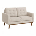 Dwuosobowa sofa z tkaniny bawełnianej jasnobeżowa 150x80x85 cm