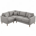 Narożna sofa modułowa z poliestru z poduszkami 230 cm - szara