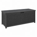 Skrzynia ogrodowa z tworzywa sztucznego imitująca rattan 118x53x45 cm antracyt